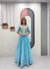 Pc 574 Heavy Embroidery Thread & Hand Mirror Work Gown Wholesale In India